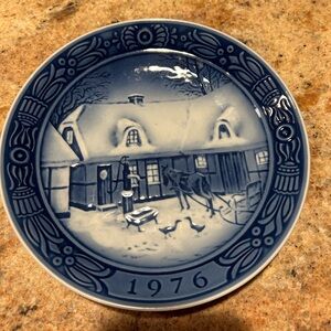 1976  Georg Jensen Inc Vtg Porcelain Plate.
Date stamped 3/22-76 Made in Denmark